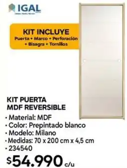 Construmart Igal kit mdf reversible oferta