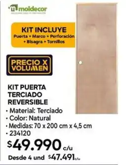 Construmart Moldecor kit puerta terciado reversible oferta