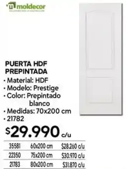 Construmart Moldecor puerta hdf prepintada oferta