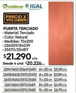 Construmart Igal puerta terciado oferta