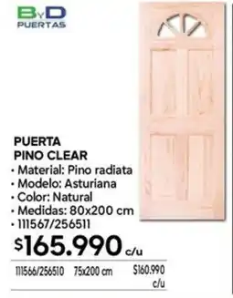 Construmart Puerta pino clear oferta