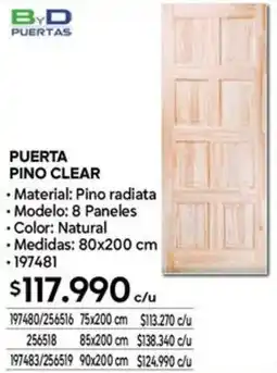 Construmart Puertas pino clear oferta