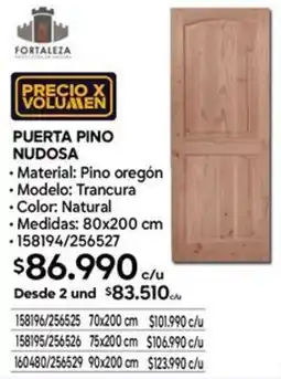 Construmart Fortaleza puerta pino nudosa oferta