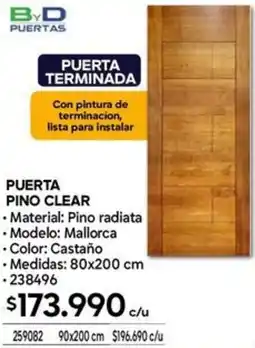 Construmart Puerta pino clear oferta