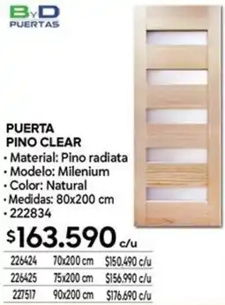 Construmart Puerta pino clear oferta
