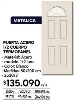 Construmart Metálica puerta acero 1/2 cuerpo termopanel oferta