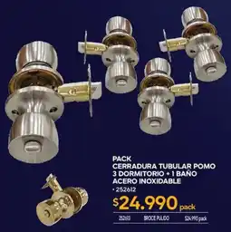 Construmart Pack cerradura tubular pomo oferta