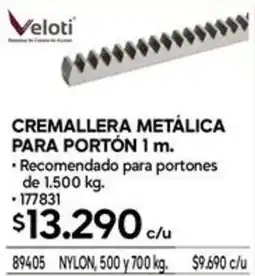 Construmart Cremallera metálica para portón oferta
