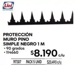 Construmart Lioi protección muro pino simple negro oferta