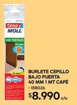 Construmart Tesa moll burlete cepillo bajo puerta café oferta