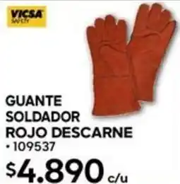 Construmart Guante soldador rojo descarne oferta