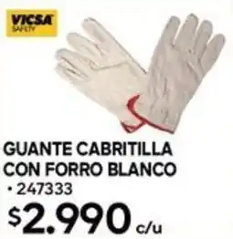 Construmart Vicsa safety guante cabritilla con forro blanco oferta