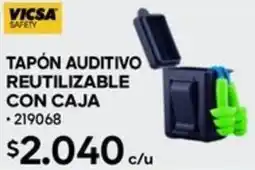 Construmart Vicsa safety tapón auditivo reutilizable con caja oferta