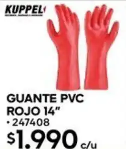 Construmart Kuppel guante pvc rojo 14" oferta