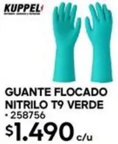 Construmart Kuppel guante flocado nitrilo verde oferta