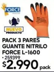 Construmart Force guante nitrilo force L-1600 oferta