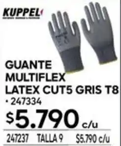 Construmart Kuppel guante multiflex latex cut5 gris oferta