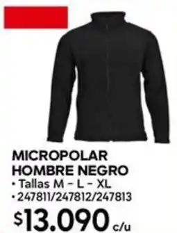 Construmart Micropolar hombre negro oferta