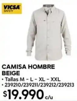 Construmart Vicsa safety camisa hombre beige oferta