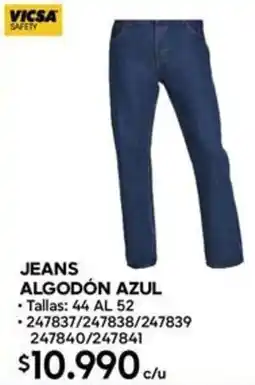 Construmart Vicsa safety jeans algodón azul oferta