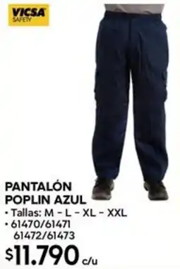 Construmart Vicsa safety pantalón poplin azul oferta