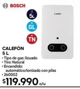 Construmart Bosch calefón oferta
