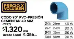Construmart Codo 90° pvc-presión cementar oferta