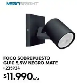 Construmart Megabright foco sobrepuesto negro mate oferta