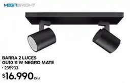 Construmart Megabright barra 2 luces negro mate oferta