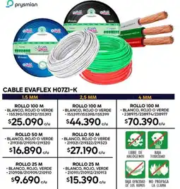 Construmart Prysmian cable evaflex H07Z1-K oferta