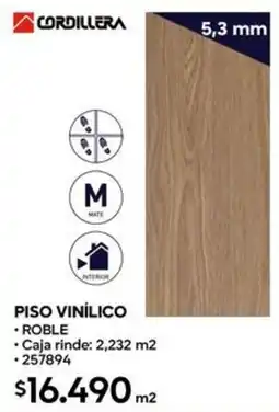 Construmart Cordillera piso vinílico roble oferta