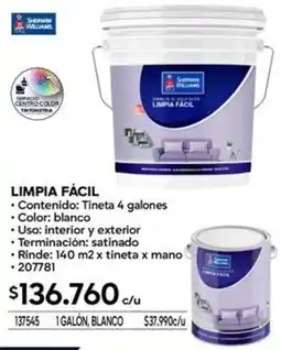 Construmart Sherwin williams limpia fácil oferta