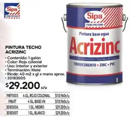 Construmart Sipa PINTURA TECHO ACRIZINC oferta