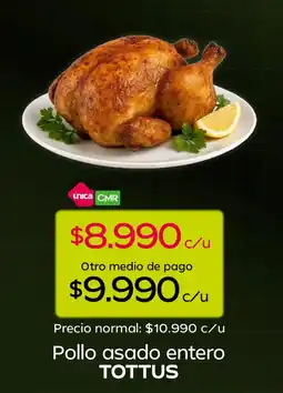 Tottus Tottus pollo asado entero oferta