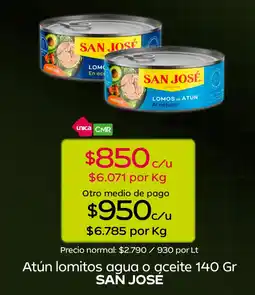 Tottus San jose atún lomitos agua o aceite oferta