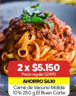 Super Bodega a Cuenta El buen corte carne de vacuno molida 10% oferta