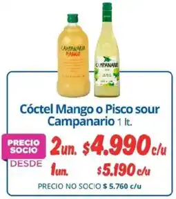 Alvi Campanario cóctel mango o pisco sour oferta