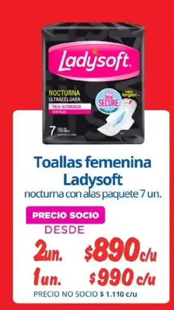 Ladysoft toallas femenina nocturna con alas paquete