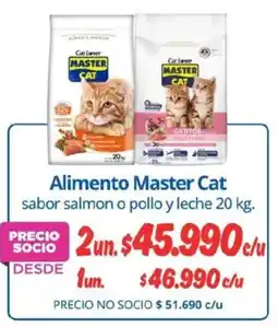 Alvi Master cat alimento sabor salmon o pollo y leche oferta