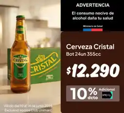 Unimarc Cristal cerveza bot oferta