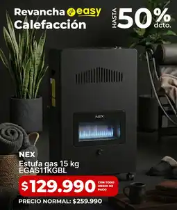 Easy Nex estufa gas EGAS11KGBL oferta