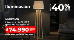 Easy M+design lámpara pie E27 geométrica natural oferta