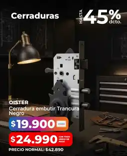 Easy Oister cerradura embutir trancura negro oferta