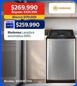Lider Mademsa lavadora automática oferta