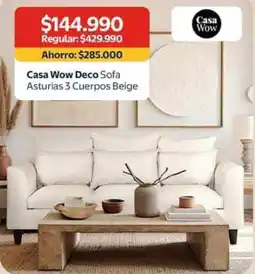 Lider Casa wow deco sofa asturias beige oferta