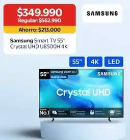 Lider Samsung smart tv 55" crystal oferta
