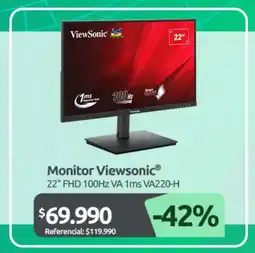 PC Factory Viewsonic monitor 22" oferta