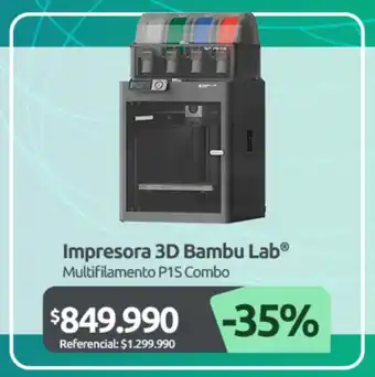 Impresora 3d bambu lab multifilamento p1s combo