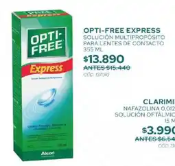 Cruz Verde Opti-free express solución multipropósito para lentes de contacto oferta