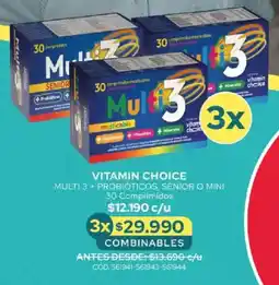 Cruz Verde Vitamin choice multi 3 + probioticos, senior o mini oferta